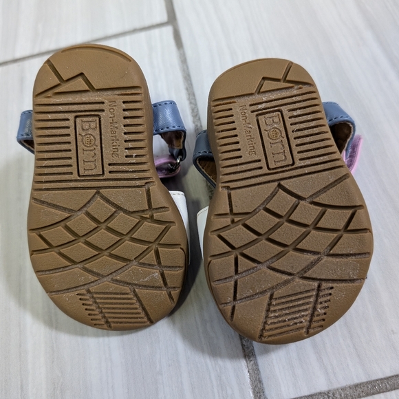Born Sandals Baby Toddler Ankle strap Velcro, Butterfly Bow, Size 3 - Picture 3 of 3